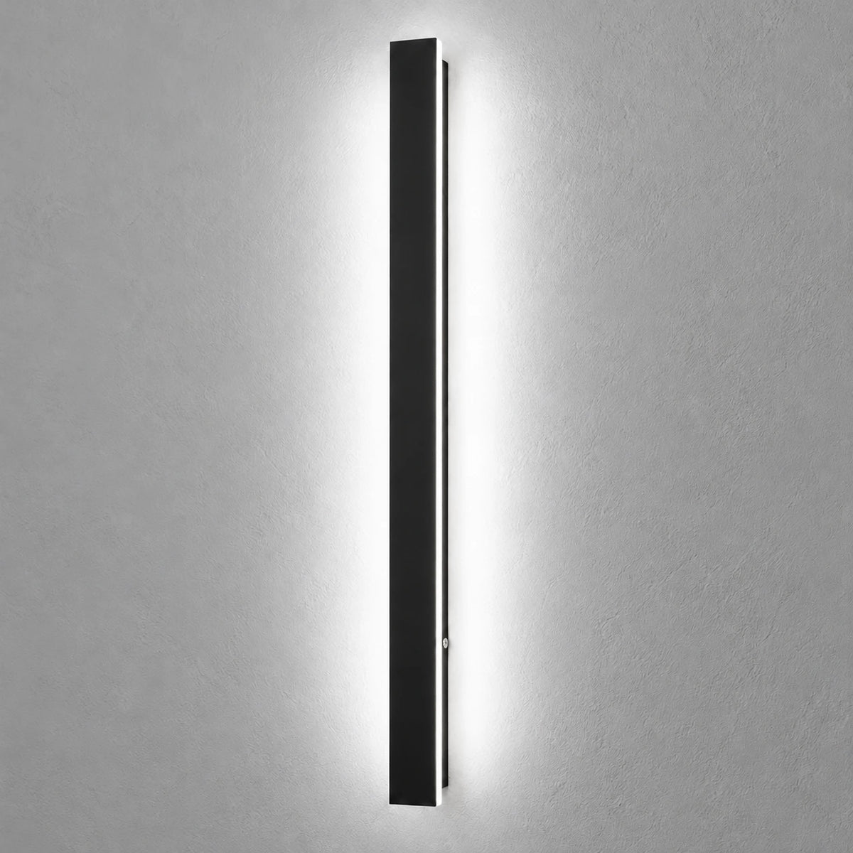 Applique murale LED noire, vue de face en blanc neutre