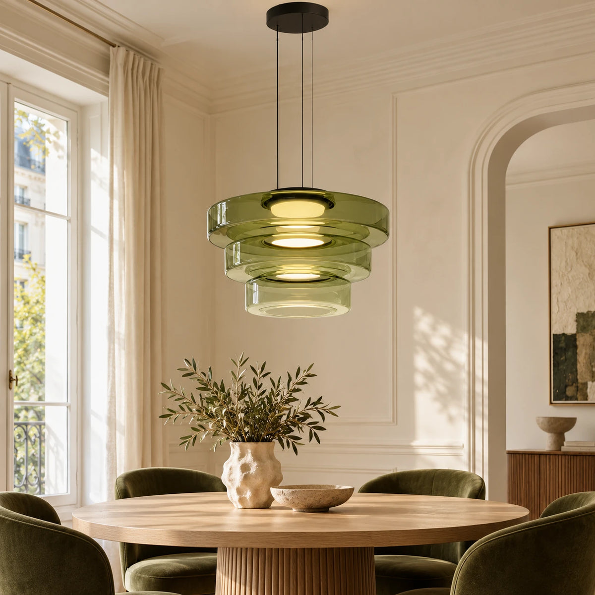 Suspension en verre teinté à étages Joséphine – photo 1