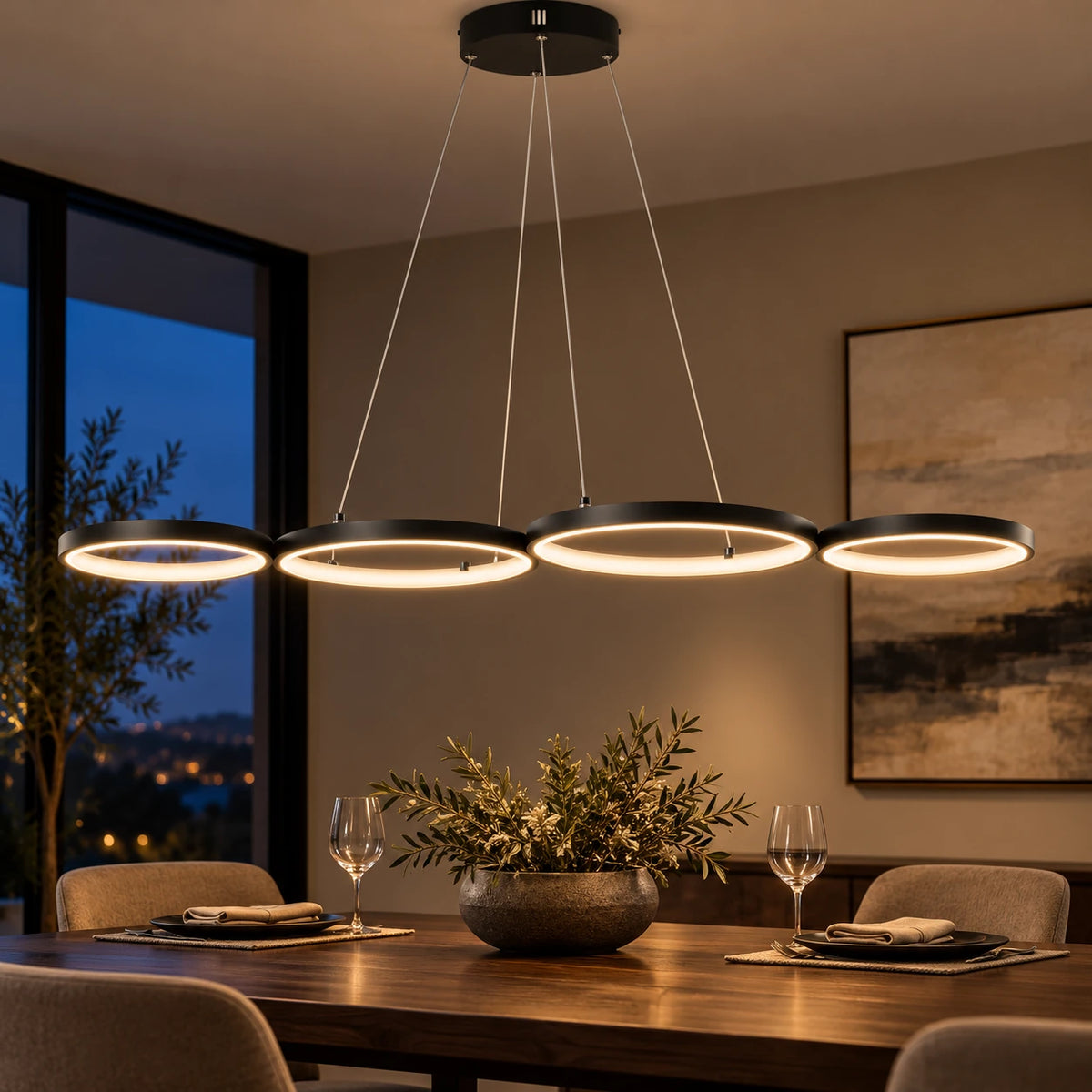 Suspension quatre anneaux LED Léonie – photo 5