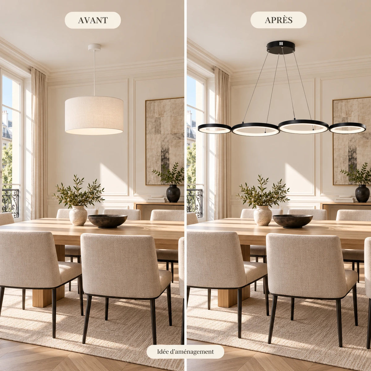 Suspension quatre anneaux LED Léonie – photo 2