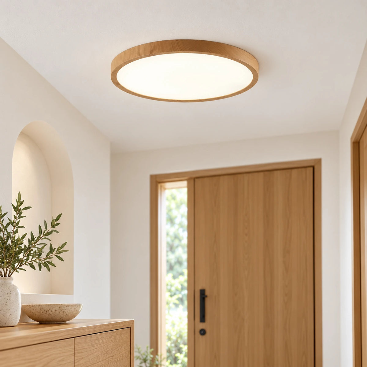 Plafonnier LED ultra-fin effet bois Baptiste – photo 4