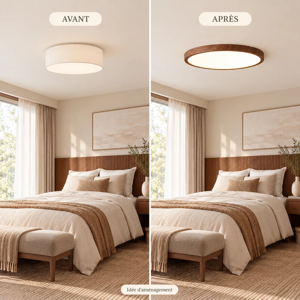 Plafonnier LED ultra-fin effet bois Baptiste – photo 2