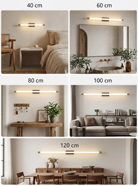 Applique Miroir LED à Embouts Dorés Clémence pour Salle de Bain - Ligne Lumineuse & Détails Dorés