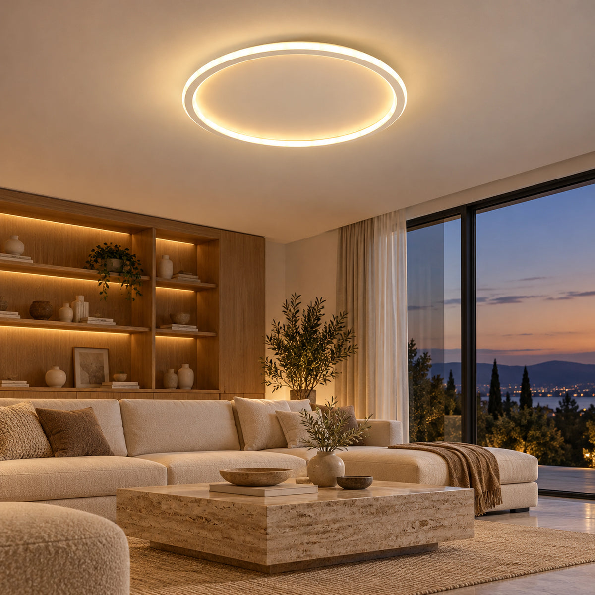 Plafonnier Apolline – Blanc 80 cm en intérieur