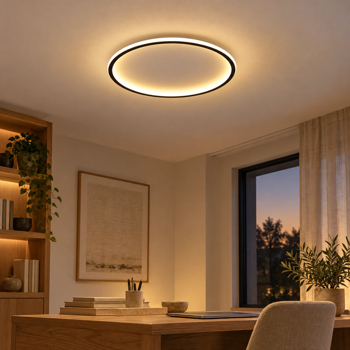 Plafonnier Apolline – Noir 40 cm en intérieur