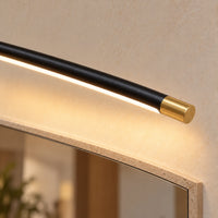 Applique miroir LED Anatole – detail embout noir dore