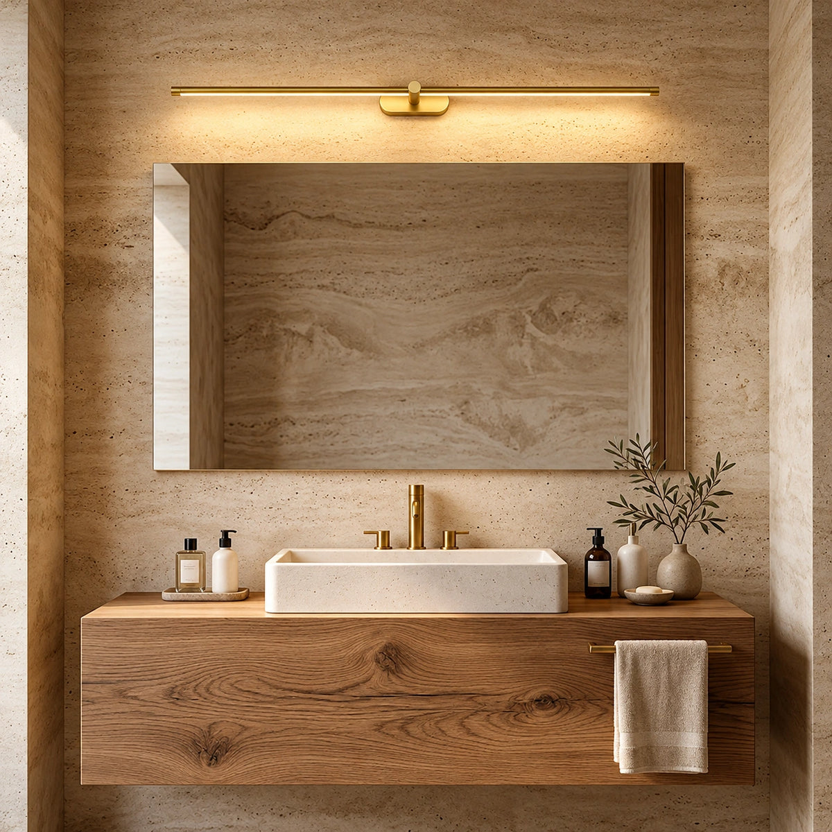 Applique miroir LED Anatole – dore salle de bain