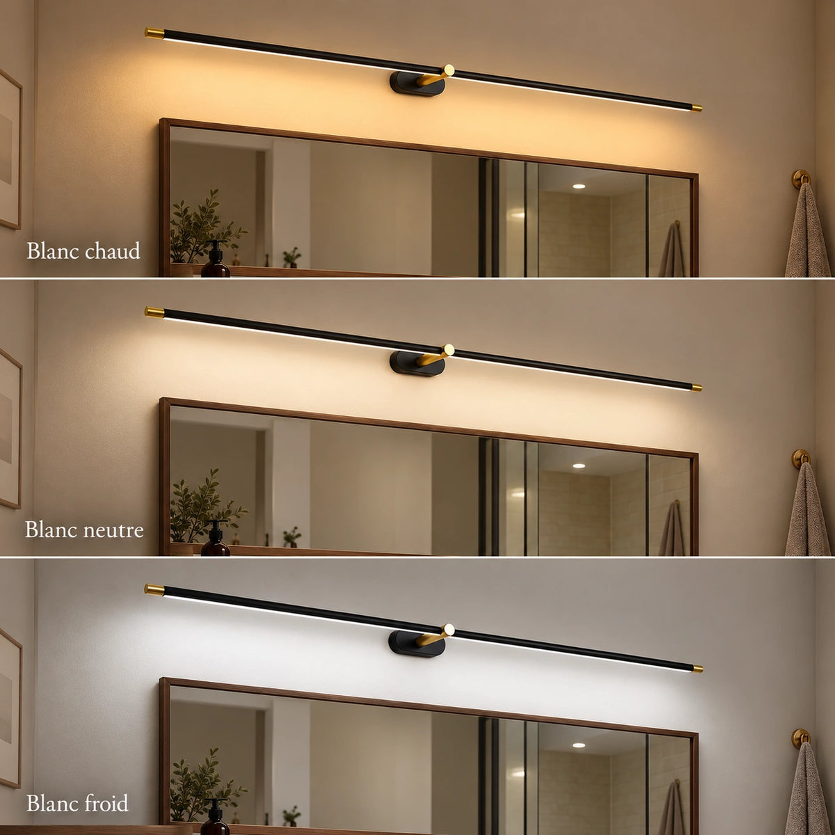 Applique miroir LED Anatole – trois teintes lumiere