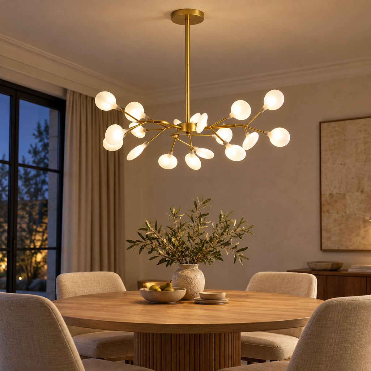 Suspension Florentin – Doré A – 18 têtes en intérieur
