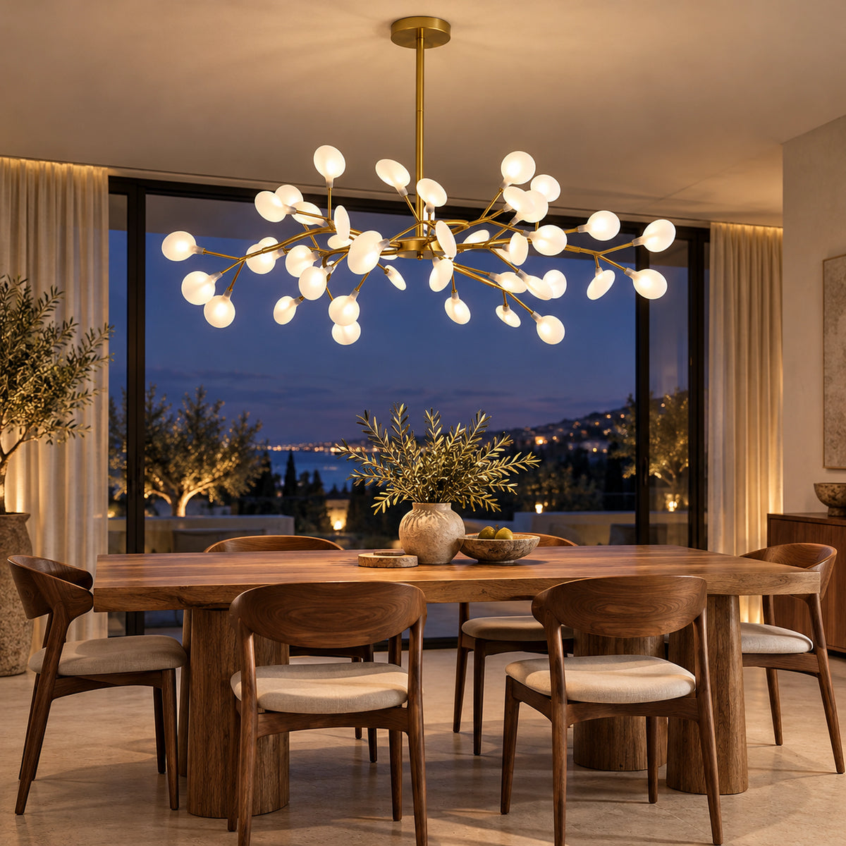 Suspension Florentin – Doré A – 45 têtes en intérieur