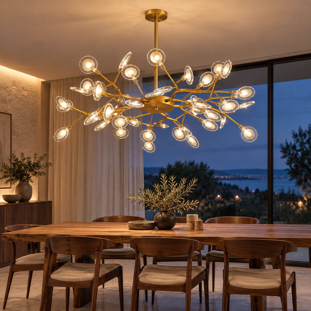 Suspension Florentin – Doré B – 45 têtes en intérieur