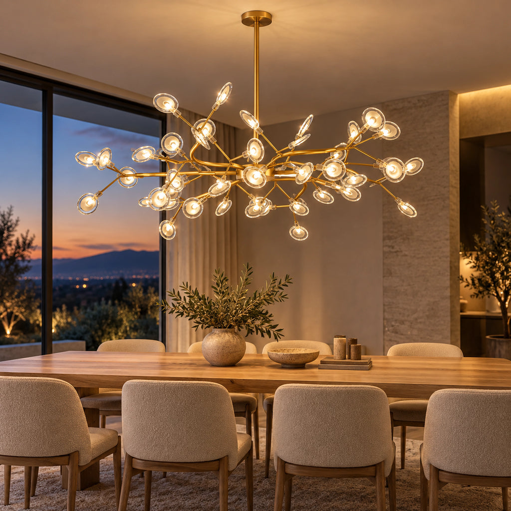 Suspension Florentin – Doré B – 54 têtes en intérieur