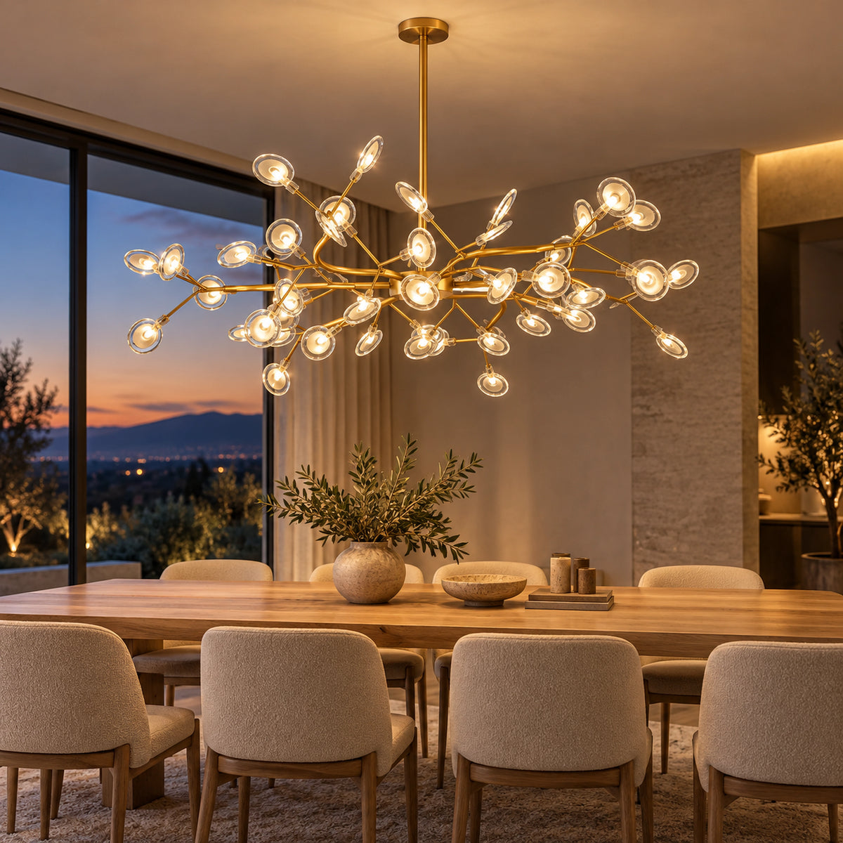 Suspension Florentin – Doré B – 54 têtes en intérieur