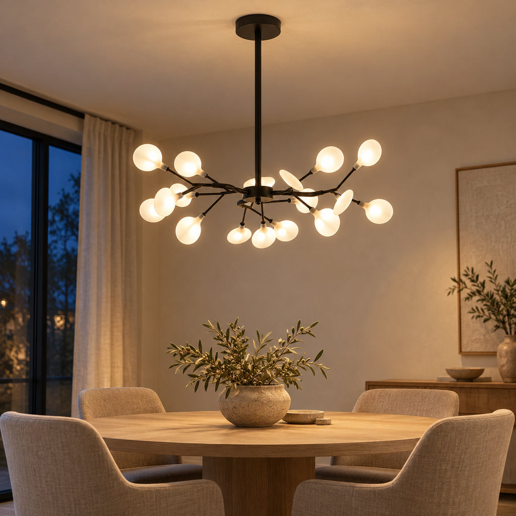 Suspension Florentin – Noir A – 18 têtes en intérieur