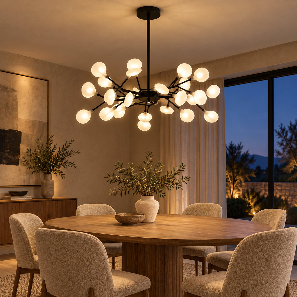 Suspension Florentin – Noir A – 30 têtes en intérieur
