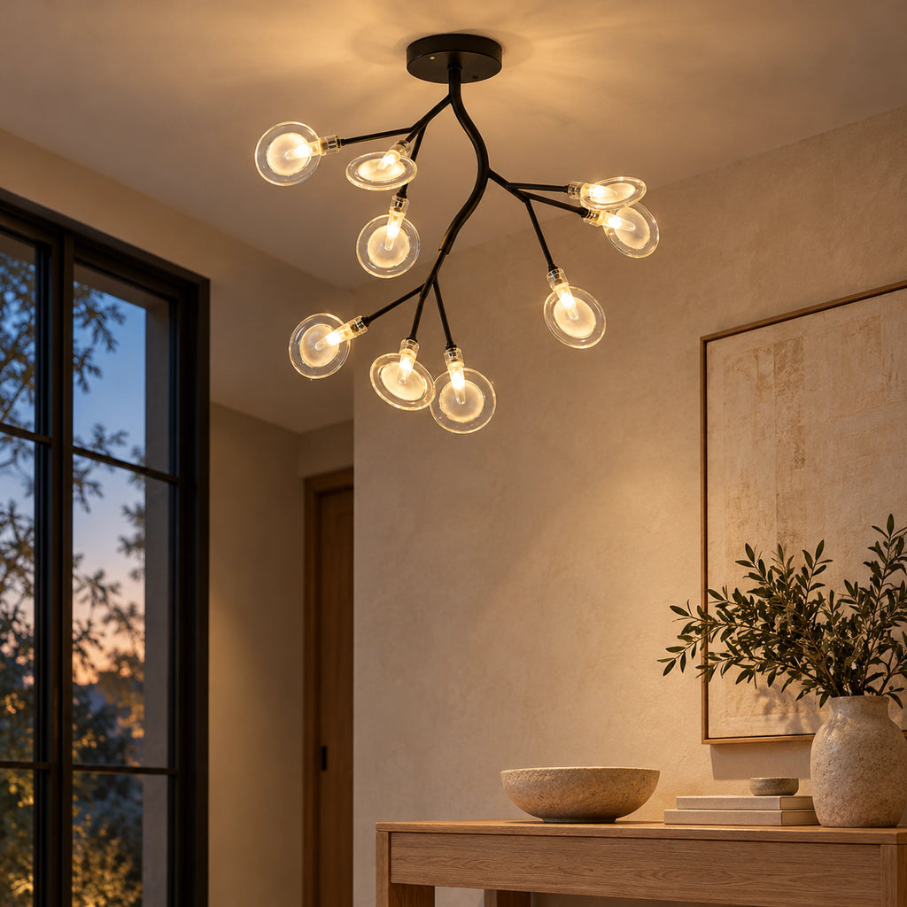 Suspension Florentin – Noir B – 9 têtes en intérieur