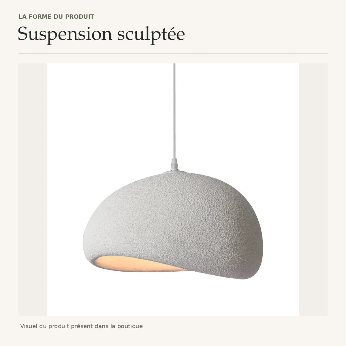 Suspension sculptée Wabi-Sabi — vue du produit