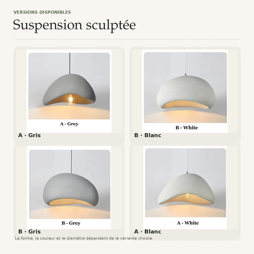 Suspension sculptée Wabi-Sabi — versions