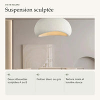 Suspension sculptée — caractéristiques avec photographie originale