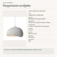 Suspension sculptée Wabi-Sabi — fiche technique