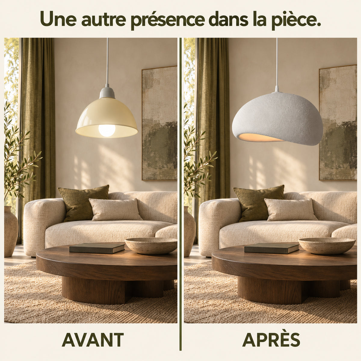 Avant et après : suspension démodée remplacée par la suspension galet