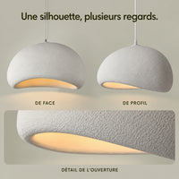 Vues de face, de profil et détail de l'ouverture de la suspension galet