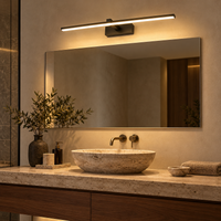 Applique LED de miroir – finition noire dans une salle de bain