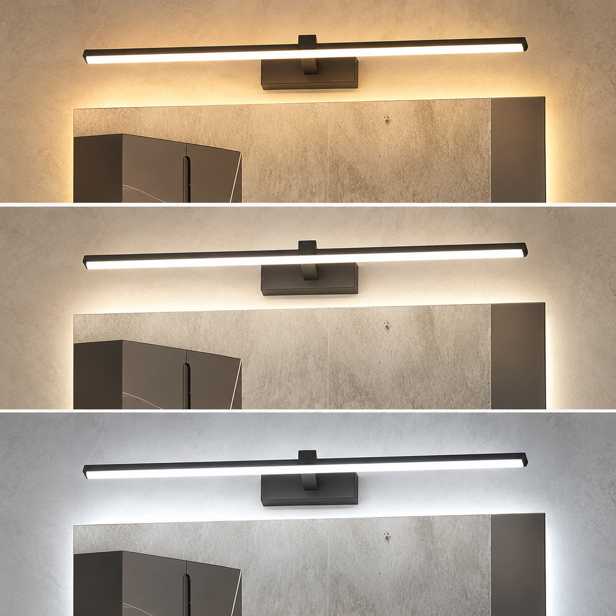 Trois teintes de lumière : chaude, neutre et froide Image