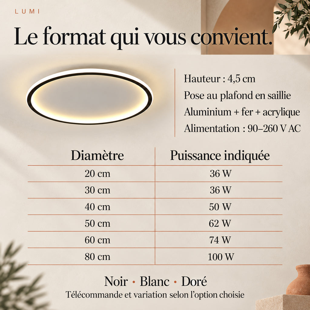 Plafonnier LED anneau minimaliste Apolline – photo 30
