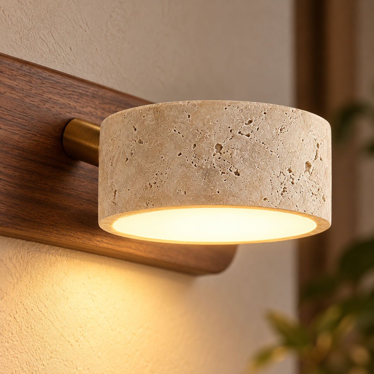 Sora – Du vrai travertin sur bois Image