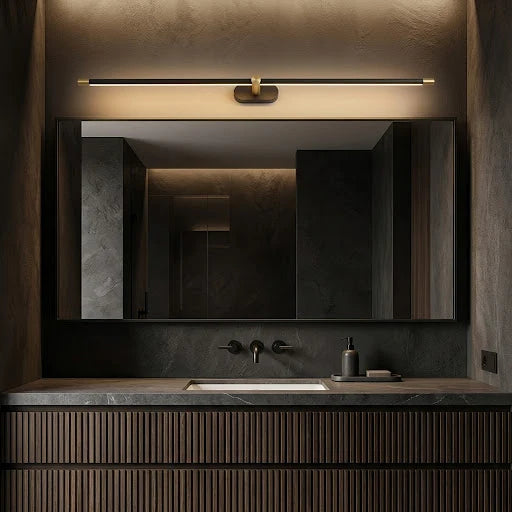 Support ovale doré de l'applique miroir LED Anatole Image